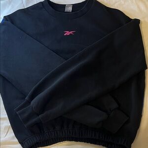 Reebok Black Crewneck with Pink Emblem